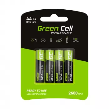 Taaslaetav aku roheline Cell GR01 AA NiMH 1,2 V 2600 mAh, 4 tk, roheline