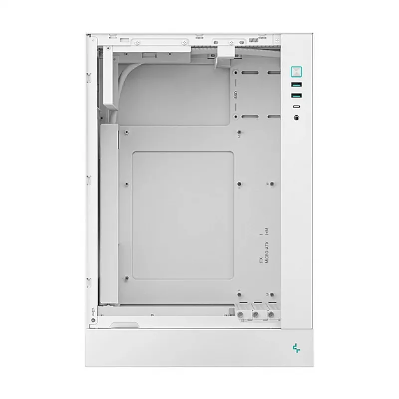DeepCool CH170 PLUS WH Midi Tower arvutikorpus — valge, karastatud klaas, toetab micro ATX/mini-ITX, GPU kuni 34,2 cm, CPU jahuti kõrgus 164 mm