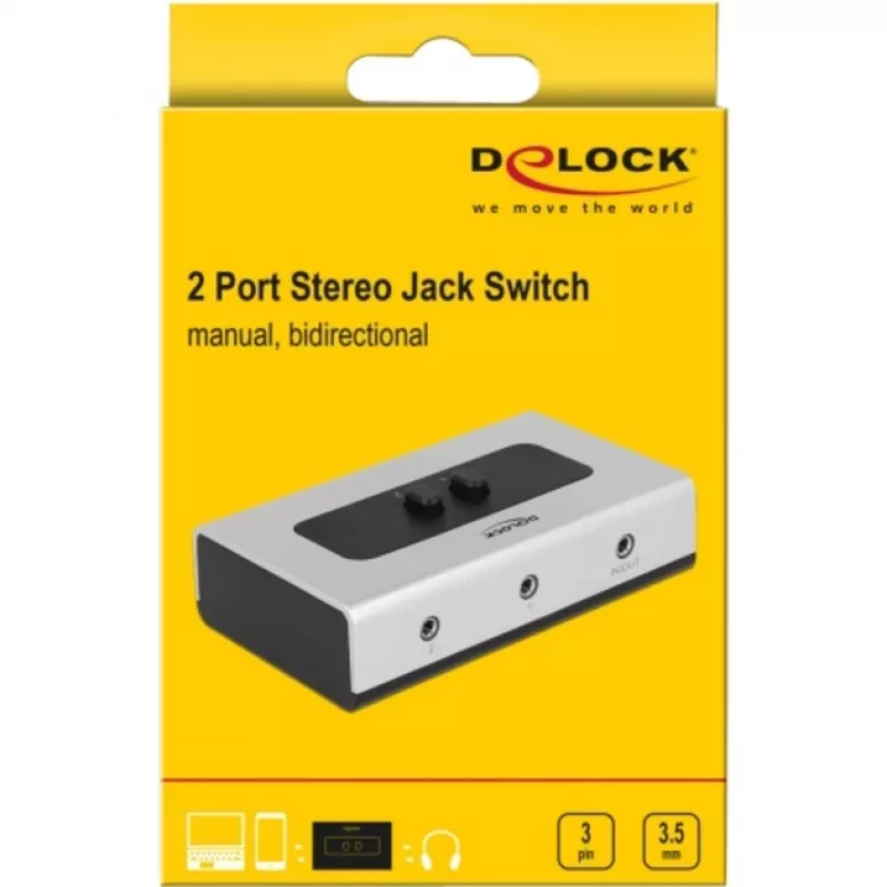 audio jack switch 3,5mm 2 Port manual bidirectional, Switch Hall/must