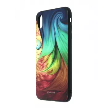 Kaitsev klaaskate iPhone XS-ile Tellur — trükitud hüpnootiline disain