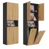 Vannitoa hoiukapp Top e Shop NEL 2K DK ANT/ART KP — Grafiit/Tamm, eraldiseisev, 600×300×1740 mm, 3 riiulit