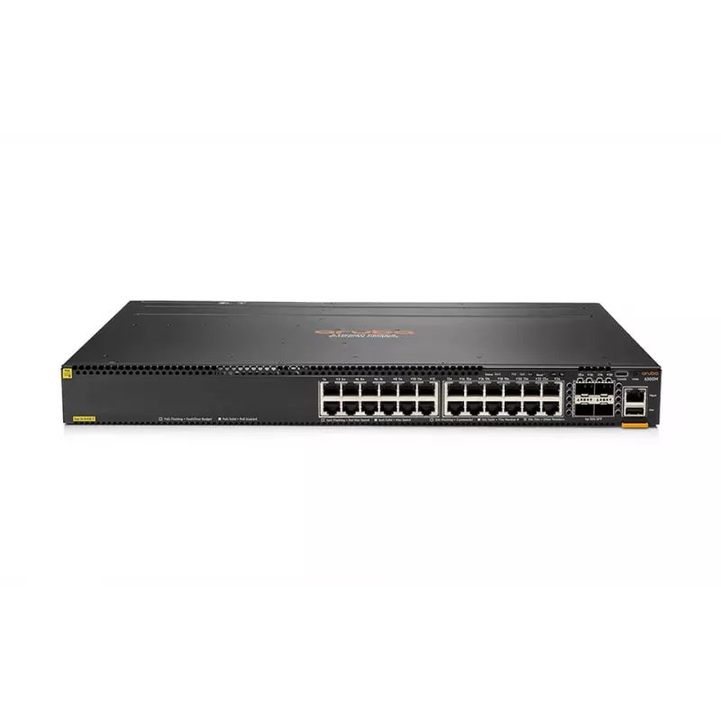 HPE - Aruba 6300M - Switch - L3 - hallatav - 48 x 10/100/1000 (1 PoE+) + 4 x 1 Gigabit / 10 Gigabit / 25 Gigabit / 50 Gigabit SFP56 (ülesling / virnastamine) Esiküljelt ja küljelt tagaküljele