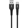 Goobay USB-C kaabel Fabric Supersoft metallpistikuga, 2 m, must (2m, USB 2.0, 60W), USB-kaabel