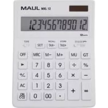 Maul MXL 12 lauakalkulaator Valge Ekraan (numbreid): 12 patareitoitel, päikesepatareitoitel (L x K x S) 155 x 205 x 35 mm (7267002)