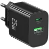 USB-laadija usams USA001629 25 W 1×USB-C + 1×USB-A kiirlaadimine