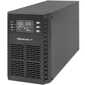 Qoltec Katkematu toiteallikas (UPS) | 1kVA | 1000W | Võimsustegur 1.0 | LCD | EPO | USB | Online