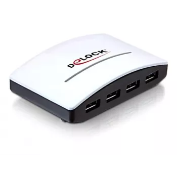 USB-jaotur DeLOCK 4 porti 5000 Mbit/s must valge
