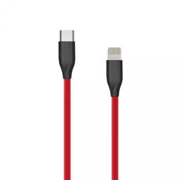 Silicoonkaabel USB Type C–Lightning, 2 m (punane)