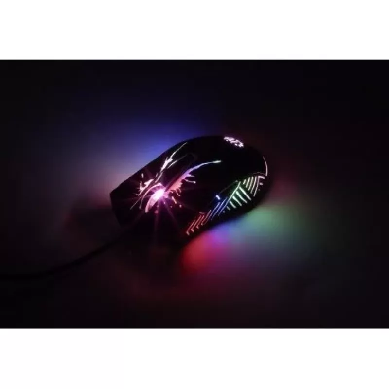 Manhattan Gaming hiir LED-idega, juhtmega, seitsme nupuga, kerimisrattaga, 7200 dpi, must LED-valgustusega, kolmeaastane garantii