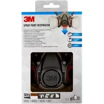 3M 6002PRO korduvkasutatav respiraator FFP3 Poolmask respiraator