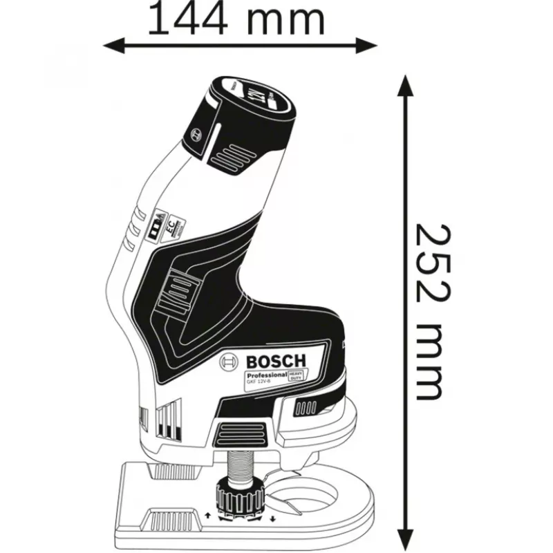 Bosch GKF 12V-8 Professional sirge die grinder 1300 RPM must, sinine, punane