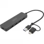 USB-jaotur, Digitus, DA-70235, 4-pordiline, USB 3.2 Gen 1, Type-A ja USB-C, 12000 Mbit/s