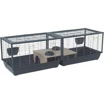 Siseruumides kasutatav küülikupuur ZOLUX Neolife Connect 101,5×54×51 cm — metallraam, plastist alus, hall