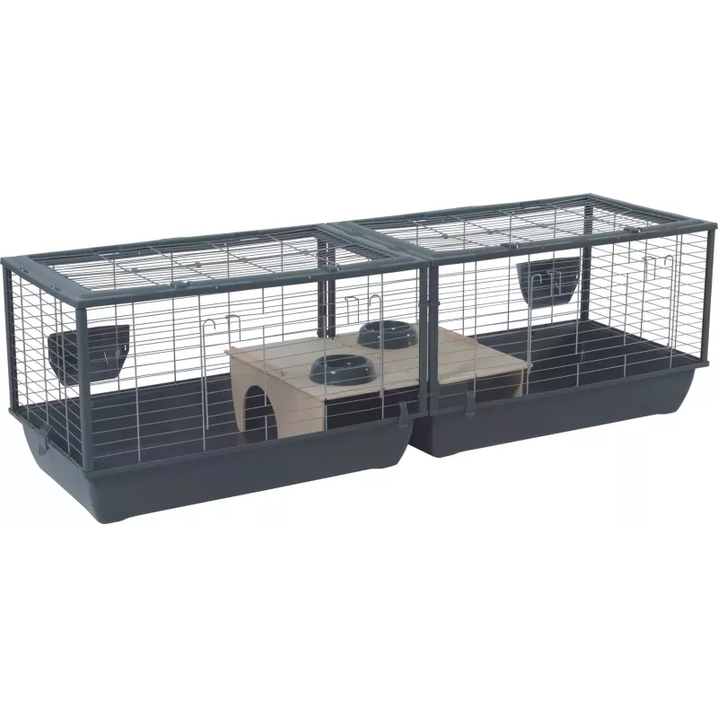 Siseruumides kasutatav küülikupuur ZOLUX Neolife Connect 101,5×54×51 cm — metallraam, plastist alus, hall