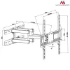 TV wall mount MACLEAN MC-760 for 32–55 inch TVs, steel, VESA up to 400x400, 30 kg, Must, 9.6–44.8 cm