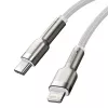 USB-C–Lightningi kaabel Baseus Cafule 1 m, 20 W, tsinkkestaga, valge
