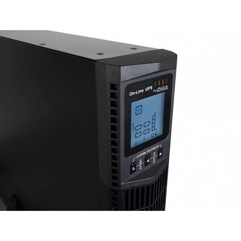 Katkematu toiteplokk roheline Cell UPS15 — online topeltkonversioon 3 kVA (2700 W), 6 vahelduvvoolupistikut, puhas siinus, LCD, torn, 6×12V/9Ah akud