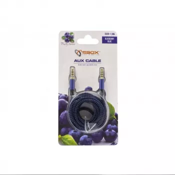 Sbox 3535-1.5BL AUX-kaabel 3,5mm kuni 3,5mm mustiksinine