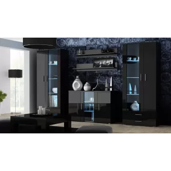 Külgkapp Cama SOHO S7 120 cm Must Läikiv