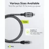 Wentronic goobay - võrgukaabel - 24-pin USB-C (isane) RJ-45 (isane) - 1,0 m - 6 mm - FTP - CAT 6 - USB 3,1 - punutud kaabel - must, hõbedane (70696)