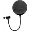 Mikrofoni popfilter Omnitronic mudel 60006250 metallist must, ümmargune võrk-tuulekaitse