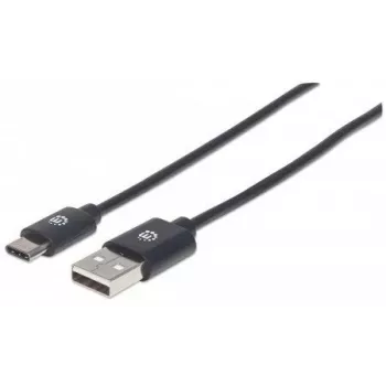 Manhattan USB-C kuni USB-A kaabel, 50 cm, isane kuni isane, must, 480 Mbit/s (USB 2.0), Hi-Speed USB, eluaegne garantii, samaväärne USB2AC50CM-ga