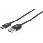Manhattan USB-C kuni USB-A kaabel, 50 cm, isane kuni isane, must, 480 Mbit/s (USB 2.0), Hi-Speed USB, eluaegne garantii, samaväärne USB2AC50CM-ga