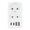 Jagaja MACLEAN MCE249 F/W — 2 voolupesa (16 A + 6 A) ja 4 USB-porti (2× A, 2× C PD 20 W)