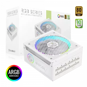 Gamemax toiteplokk, 80 PLUS, Gold | RGB 1050G WH | 1050 W
