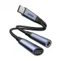 2-in-1 audio adapter Joyroom SY-C02 — USB-C kuni 3,5 mm + USB-C, must