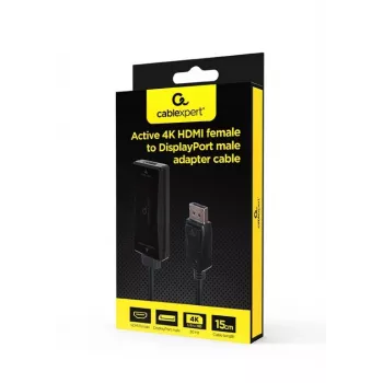 Video kaabli adapter GEMBIRD A-HDMIF30-DPM-01 HDMI tüüp A DisplayPortile 0,15 m must