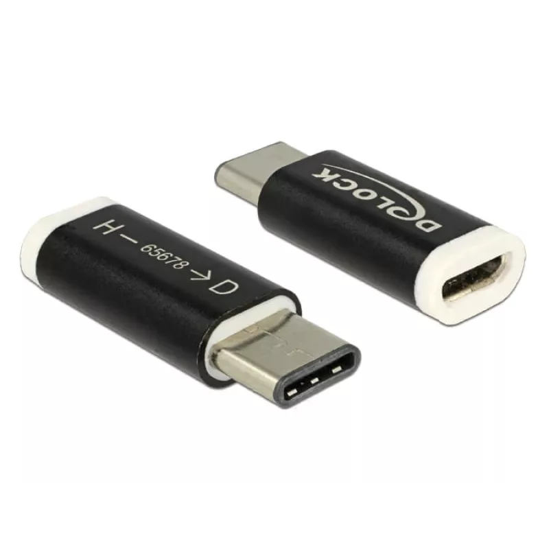 Delock - USB-adapter - 24 pin USB-C (M) to Micro-USB Type B (W) - USB 3,1 - Must (65678)
