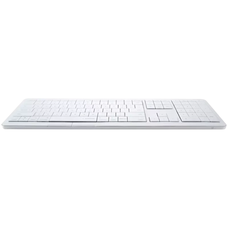 Juhtmevaba klaviatuur CLEVETURA CLVX 1 Touch-On-Keys AI — ANSI US Mac paigutus, käärikuklahvid, alumiiniumraam, interaktiivne RGB