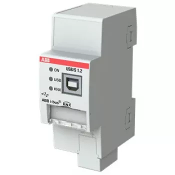 Liideseadapter ABB USB/S1.2 jada- ja USB 2.0 väljunditega, 21–30 V sisend, 36×64,5×90 mm, hall