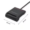 ID-kaardi lugeja QOLTEC Smart chip ID-kaardi skanner — USB, must, 84,5×65×16 mm, 63 g