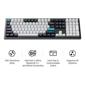 Mehaaniline klaviatuur Keychron Q6 Max QMK VIA Gateron Jupiter lülititega, täissuuruses paigutus