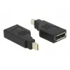 Delock adapter mini DisplayPort 1,2 isane > DisplayPort emane 4K 90° pööratud - DisplayPort-adapter - Mini DisplayPort (M) nurga all DisplayPort (W) nurga all - Must (65626)
