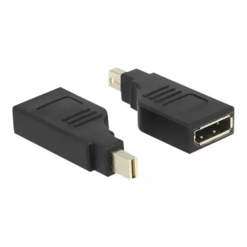 Delock adapter mini DisplayPort 1,2 isane > DisplayPort emane 4K 90° pööratud - DisplayPort-adapter - Mini DisplayPort (M) nurga all DisplayPort (W) nurga all - Must (65626)