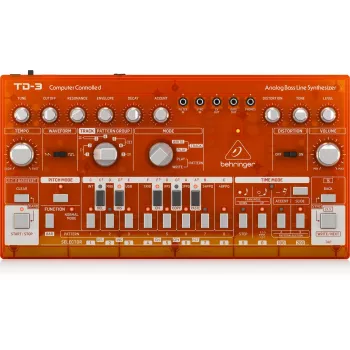Analoogsüntesaator Behringer TD-3-SB punane 9V DC