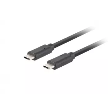 USB C-C kaabel LANBERG CA-CMCM-32CU-0018-BK USB 3.2 Gen 2, 1,8 m, must, 100 W PD, 4K video