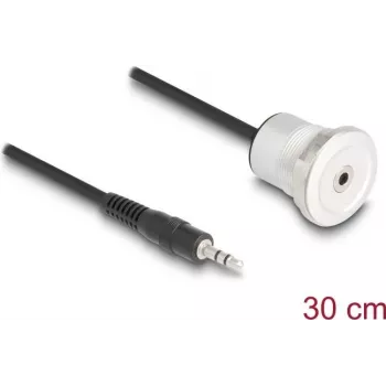 Audio kaabel DeLOCK 88188 0.3m 3.5mm Male to Female Must Silver