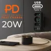 Toitejaotur MACLEAN MCE248 F/B — 3 vahelduvvoolu pesa (1x16A, 2x6A) ja 4 USB-porti (2xUSB‑A, 2xUSB‑C PD 20W), EL-pistik, must