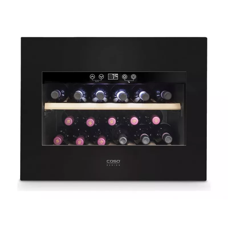 Sisseehitatav veinikapp Caso WineDeluxe E 18 — 18 pudelit, kõrgus 46 cm, must, energiaklass G