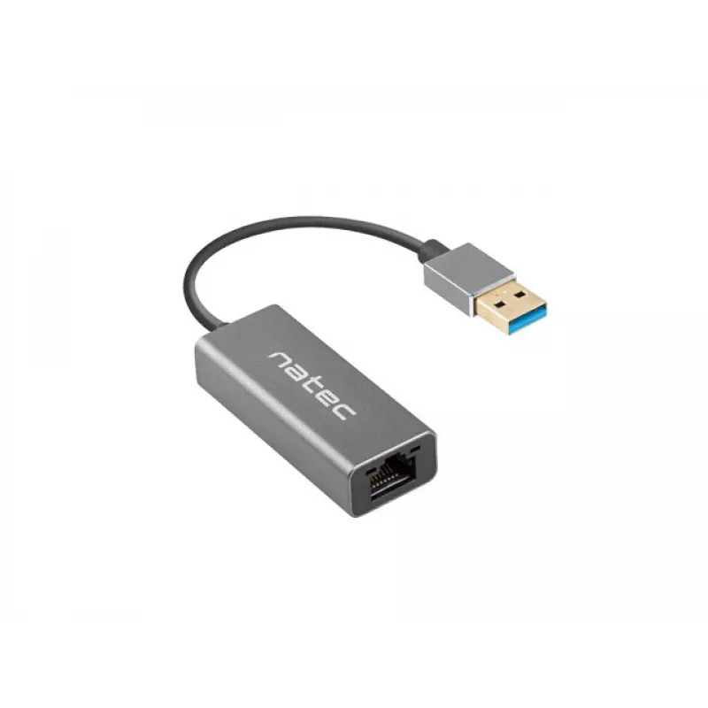 USB jaotur NATEC Cricket USB 3.2 Gen 1 Type-A RJ-45 Ethernetiga 1000 Mbit/s, alumiiniumkorpus, must
