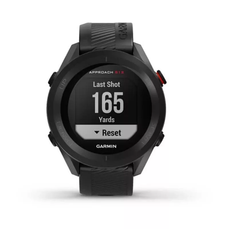 GPS-golfikell GARMIN Approach S12 Must, 43 mm korpus, silikoonrihm, 30 h GPS-aku