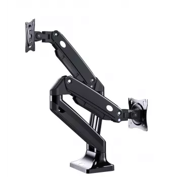 Monitorialuse alus GEMBIRD MA-DA2-03 kuni 35-tollistele ekraanidele, klamber, VESA 75x75–100x100, 20 kg, must, kahe ekraani tugi