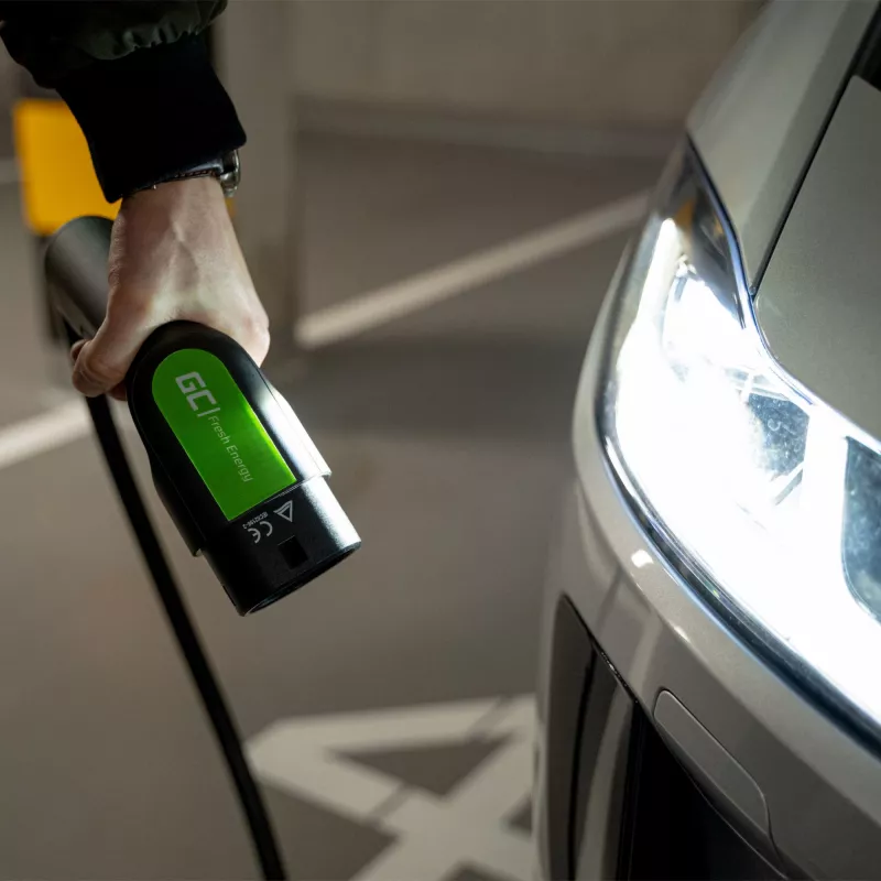 Elektriauto laadimiskaabel roheline Cell EV13 Must Tüüp 2 5m