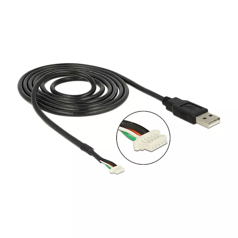 USB-kaabel DeLOCK 1,5m USB2.0-A/5p Must