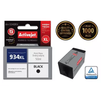 Activejet AH-934BRX tint (asendus HP 934XL C2P23AE-le; Premium; 50 ml; must)