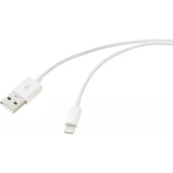 Renkforce USB-kaabel USB 2.0 USB-A-pistikuga, Apple Lightning-pistik 3,00 m valge (matt) RF-5724088 (RF-5724088)